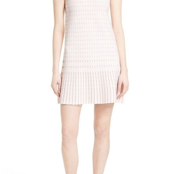 Ted Baker London RELIOA Flippy Metallic Jacquard Pink Dress Size 12 / 14 USA - 5 - Picture 4 of 16